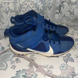 Blue and White Nike Baseball Molded Cleats